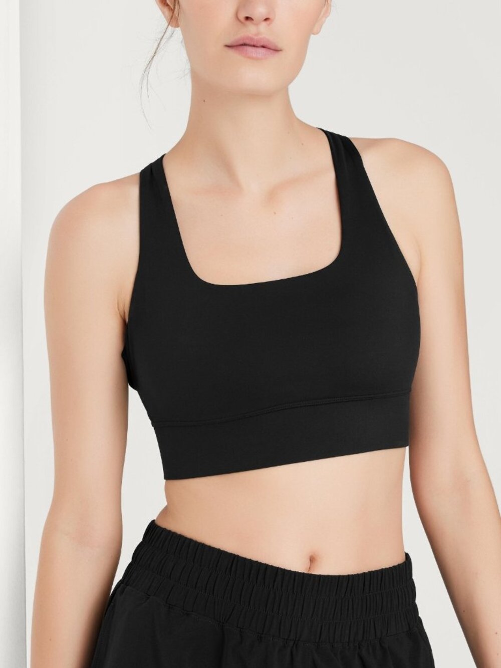 TOMMY JOHN Low Impact Racerback Sports Bra in Black Women's Size Small